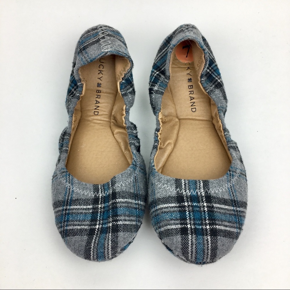 Lucky Brand Plaid Ballet Flats